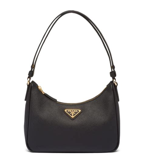 prada leather black bag|Prada leather shoulder bag price.